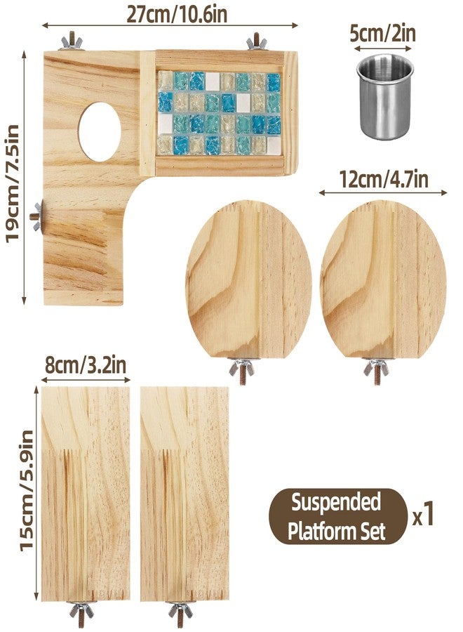 Dmnnlp Wooden Hamster Cage Platform, Chinchilla Ledges, Activity Playground Habitat Decor, Hamster Cage Accessories for Dwarf Syrian Guinea Pigs Gerbil Rat Mice or Small Pets - Image 3